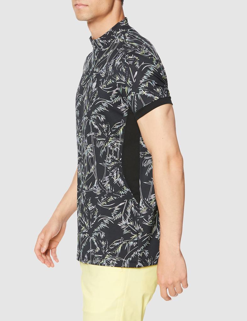 Le Coq Sportif Рубашка мужская для гольфа с коротким рукавом UPF Размер BK00 Размер QGMVJA37, Влагоотводящая, Быстросохнущая, Эластичная, 50, Экологичная, Черная, (Япония