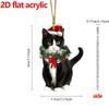 Кошачьи украшения для елки 2D акриловый кулон Милые рождественские животные украшения для дома камина сада рабочего места