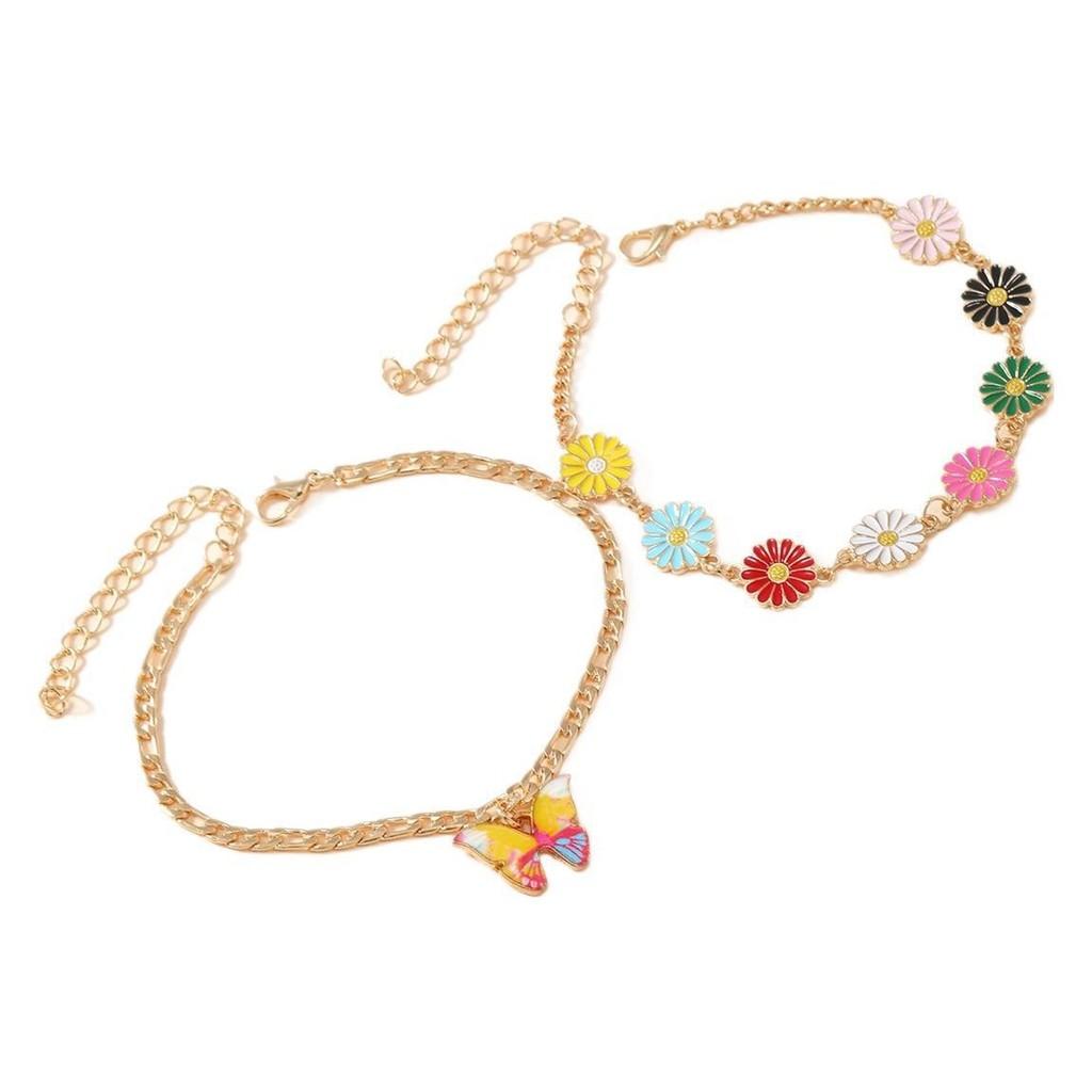 European Style Ladies Anklet Set With Geometric Alloy Design For Casual Wear