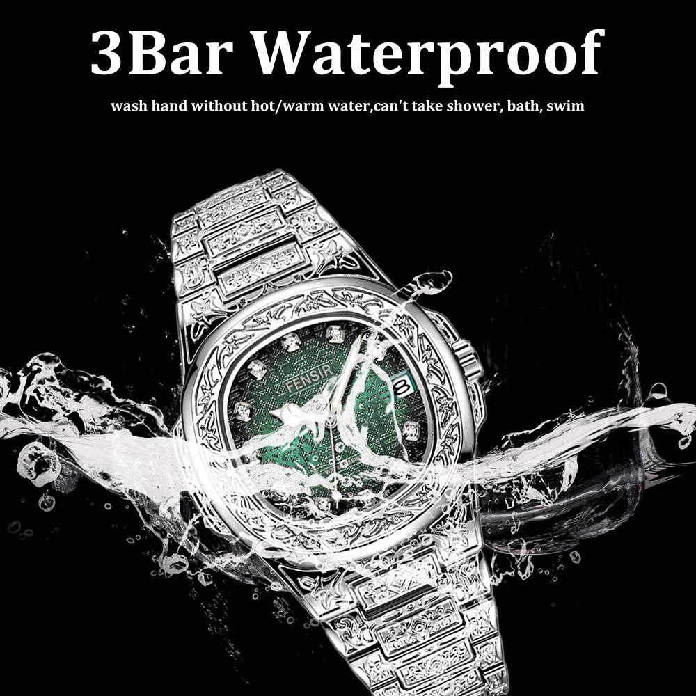 Весна 2025 Новые Мужские Роскошные Деловые Наручные часы из нержавеющей стали Винтажные Часы с кварцевым механизмом с резными узорами для мужчин Relogio