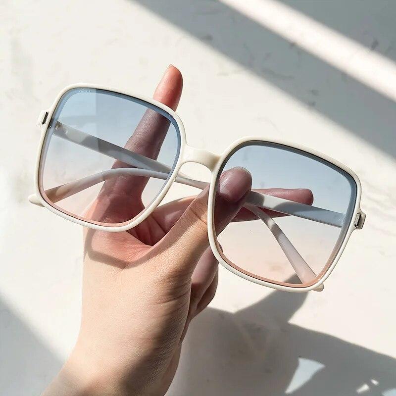 Oversized Rectangle Sunglasses Women's Fashion Square Sun Glasses Men's Classic Vintage Eyewear