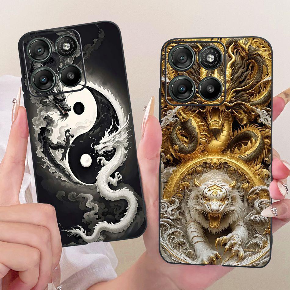 For Motorola Moto G67 Power / G57 Power 2026 Cool Dragon Tiger Pattern Phone Case For MOTO G67Power Black Silicone Soft Bumpers