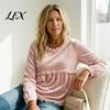 Ruffle Long Sleeve Top Women Fall O-Neck Shirt, Loose Fit Casual Fringe Blouse, Solid Blouses Color Pullover with Tassels Blouse