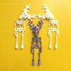 Halloween Skeleton Refrigerator Magnet 3D Printed Poseable Skeleton Figurine with Movable Joints Articulated Skeleton Fridge Magnetic Decoration