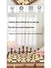 Large Foldable Solid Wood Magnetic Chess Set with Extra Queens – Educational Board Game for Adults and Children