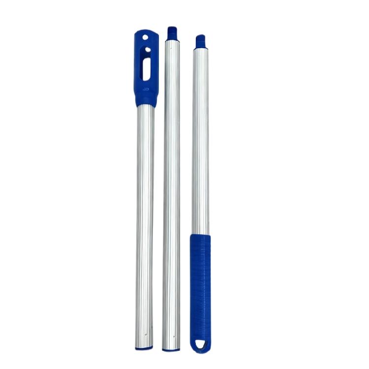 High Strength Adjustable Length Telescopic Pool Cleaning Rod 3/4 Section Aluminum Construction with Quick Assembly Feature