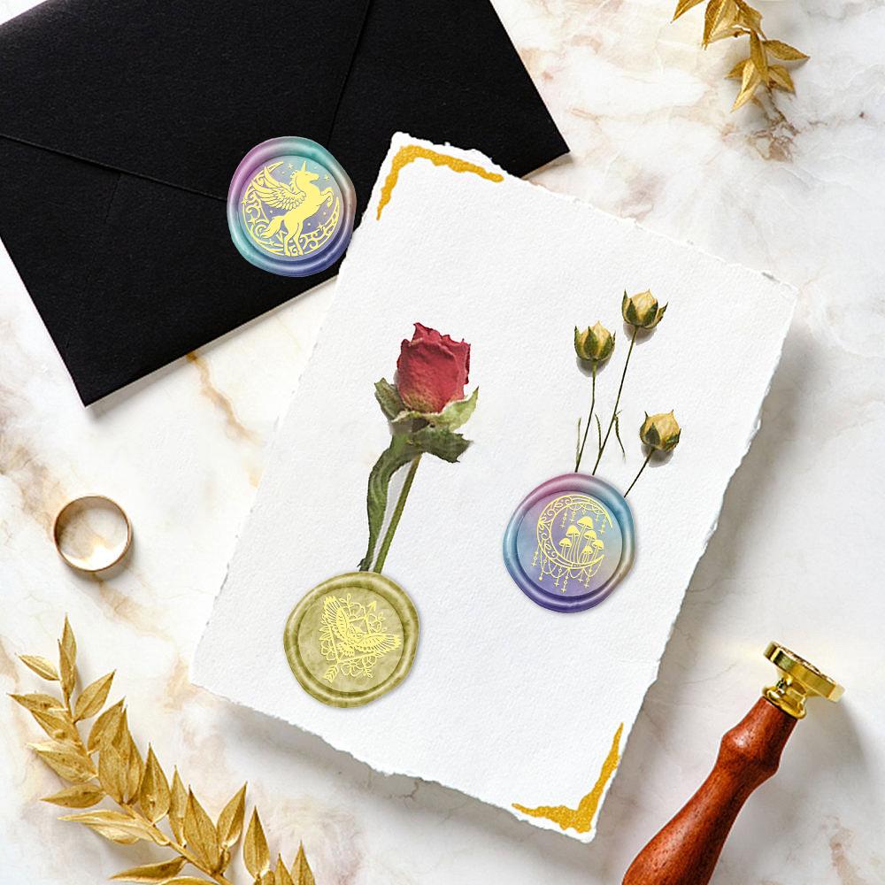 Серия «Луна и животные» Печать из сургуча Змея Слон Кошка Единорог Сменная печать для сургуча 25 мм Латунная головка для Хэллоуина