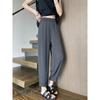 Women's Ice Silk Harem Pants: Summer 2025 High-Waist, Petite, Nine-Point, Casual Cigarette Style