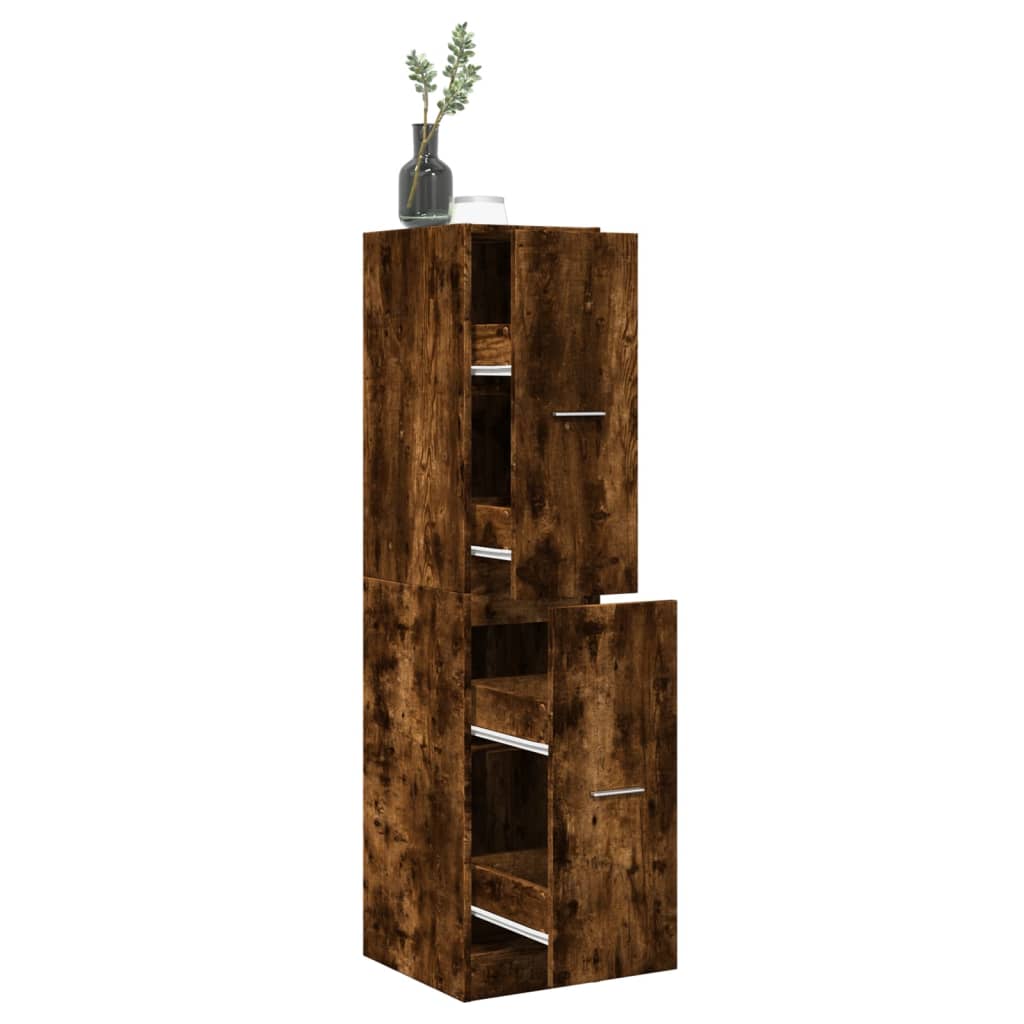 Apothecary Cabinet Smoked Oak 30 x 41 x 144.5 cm Particleboard