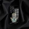 Винтажный синий чехол для телефона 'Сглаз' для Samsung S25 Edge Ultra S23 S22 S21 S20 Ultra Plus S24 Fe A54 A53 A25 Стеклянная крышка