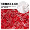 Red Bamboo Leaf Floral Print Cotton Dog Coat With Toggle Buttons Small Breeds Like Bichon Frise Teddy
