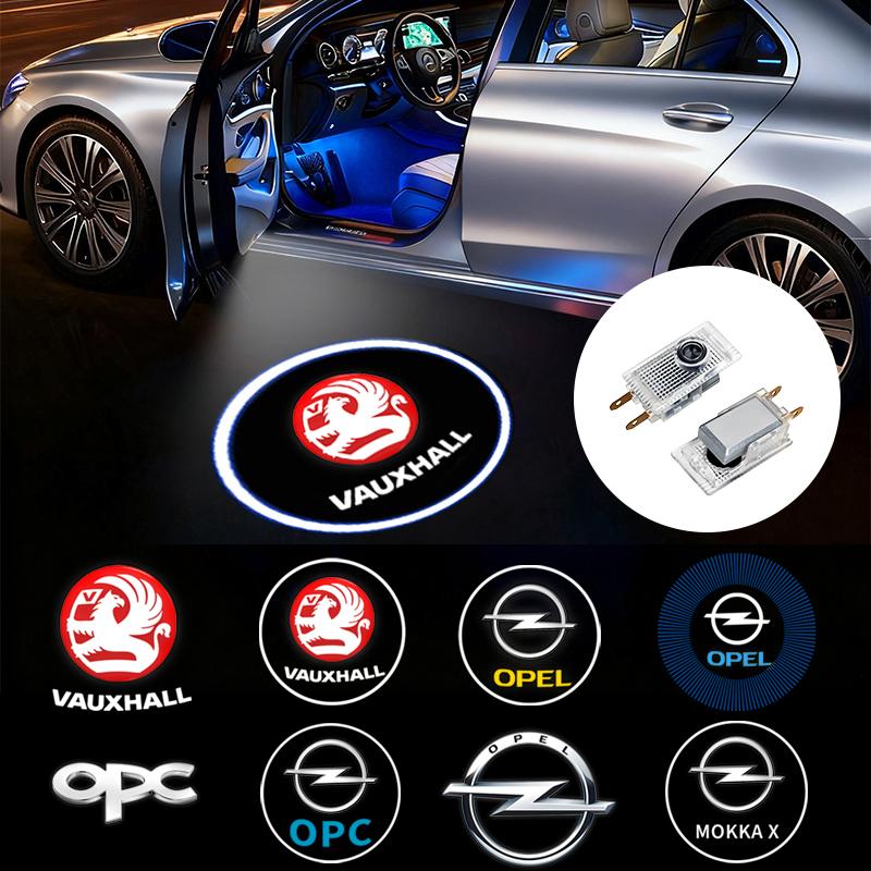 For Opel Vauxhall Corsa Astra Insignia Zafira Combo Mokka-e Logo Wireless Courtesy Car Door Projector LED Welcome Lights Decor