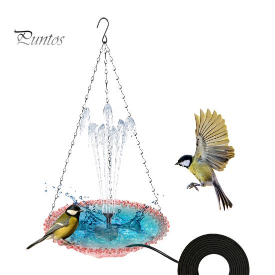 Ванна для птиц с фонтаном, подвесная кормушка для птиц, миска, уличная ванна для птиц с фонтаном, работающим от USB, для сада, заднего двора, патио, крыльца