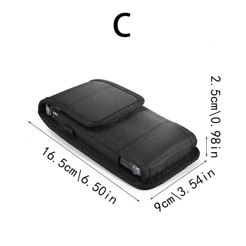 Holster Case Carrying Cell Phone Holder Rugged Black Nylon Holster Pouch for Mobile Phone
