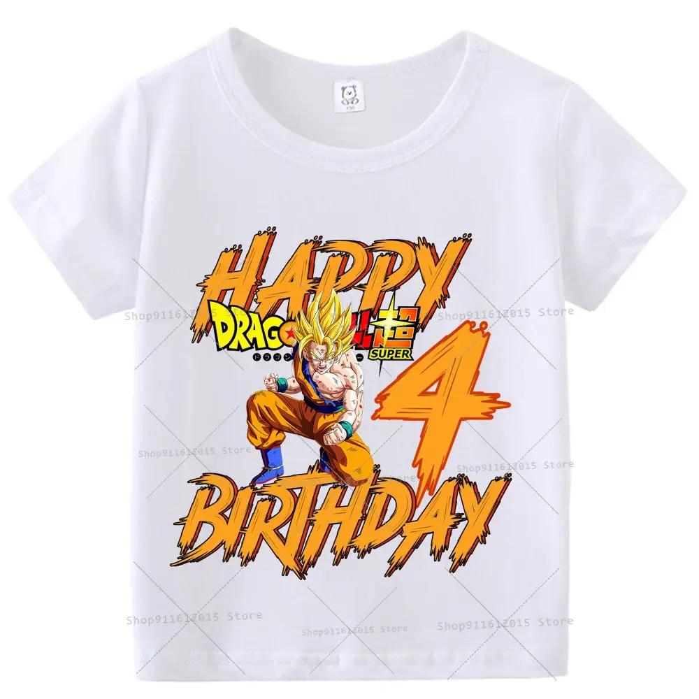 Dragon Ball Boy Number T Shirt Baby Birthday Clothes Anime Cartoon Children Cotton T Shirt Summer T Shirt Short Sleeve Tees Tops