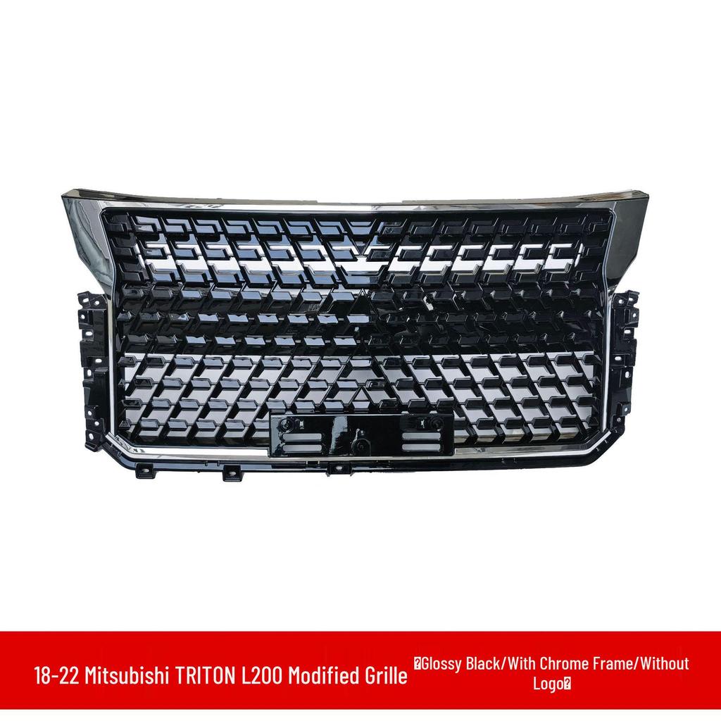 2018-2022 Mitsubishi TRITON L200: Grille, front bumper, air intake mesh, and body kit modifications.