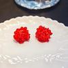 Big White Flowers Stud Earrings for Women Personality Unique Design Brincos Wedding Jewelry Birthday Gift
