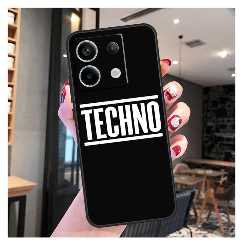 Чехол с цитатами о техно-музыке для Xiaomi Redmi Note 13 Pro 12 11 9 10 12S 11S 10S 9S Redmi 13 12 10C 12C 13C