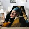 Яркий дизайн масляной живописи на холсте Фланелевое печатное одеяло подходит для всех сезонов подходит для гостиной офиса дивана путешествий