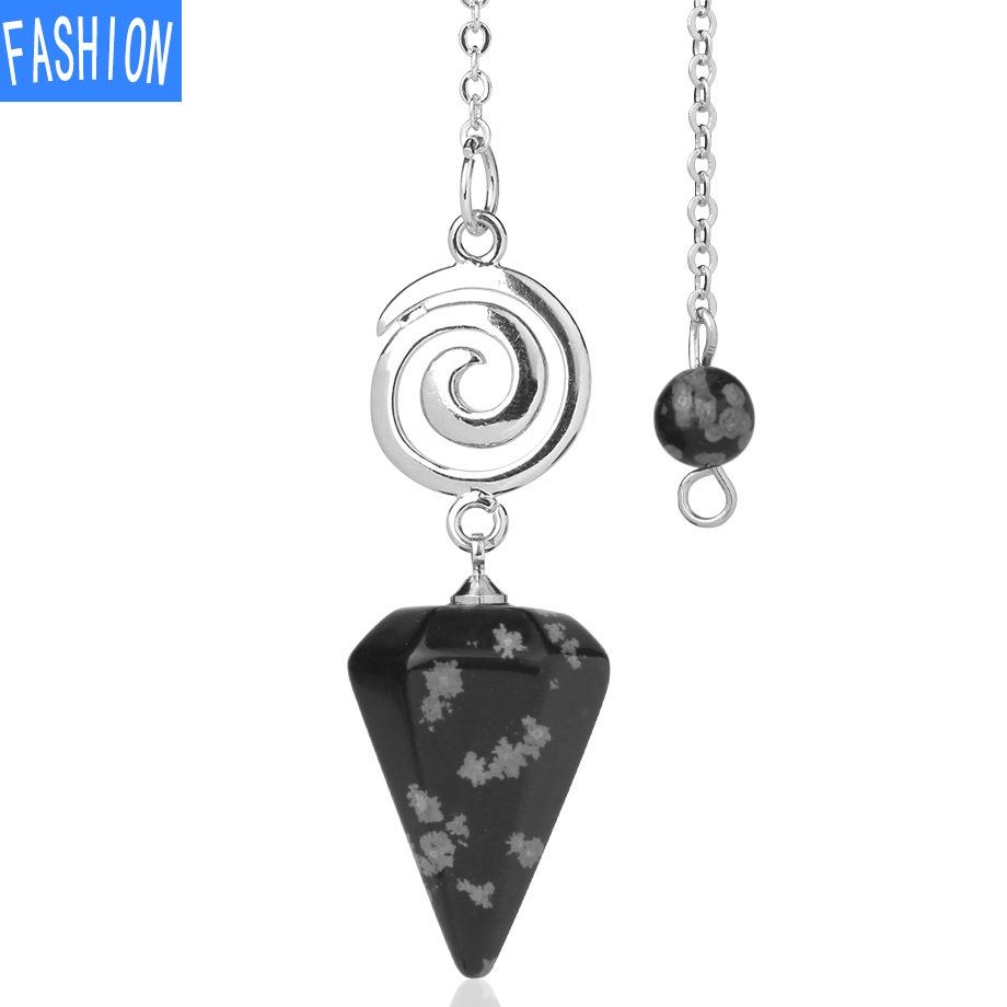 Crystal Pendulum for Exploration Shuttle Spirit Cone Pendulum Spiral Crystal Stone Quartz Pendant Healing Pendulum