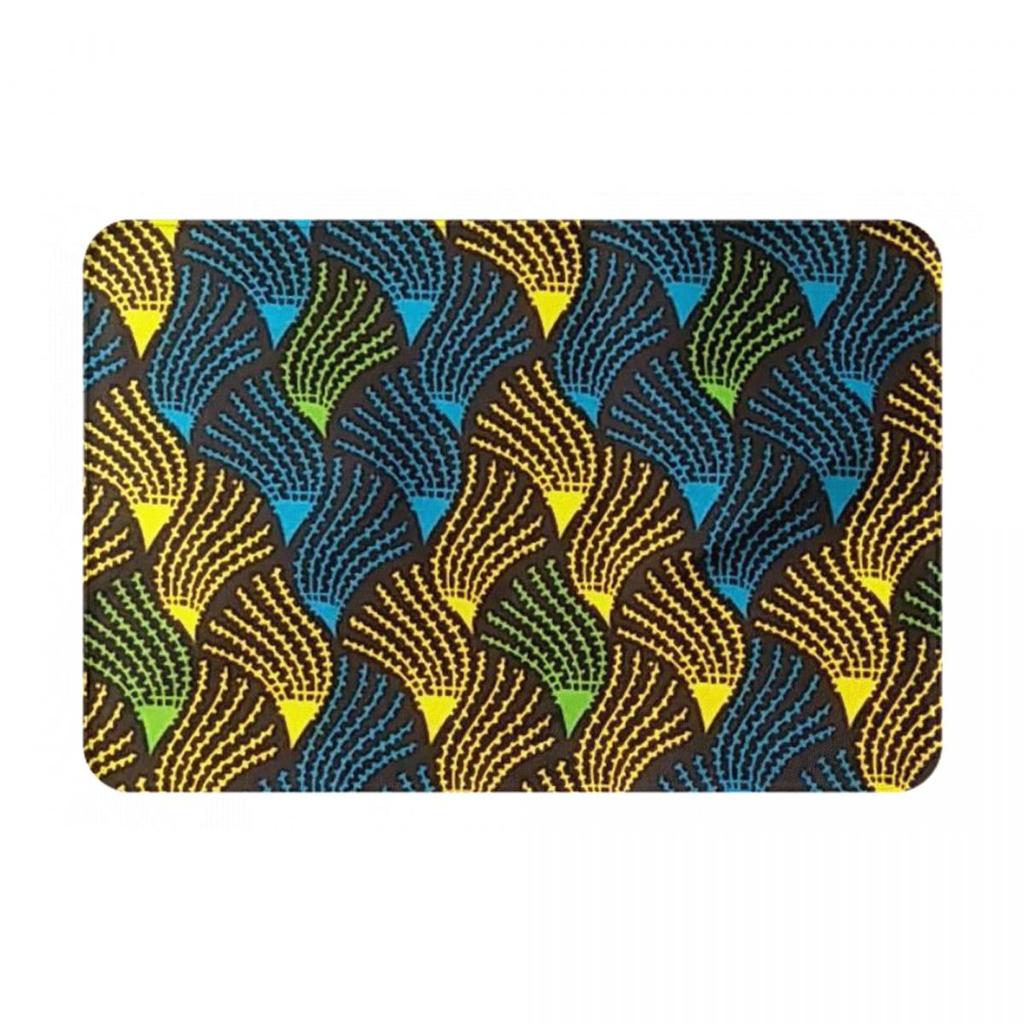 African Ankara Wax Print Non-slip Doormat Floor Mat Durable Carpet Rug for Kitchen Entrance Home Bedroom Footpad Mats