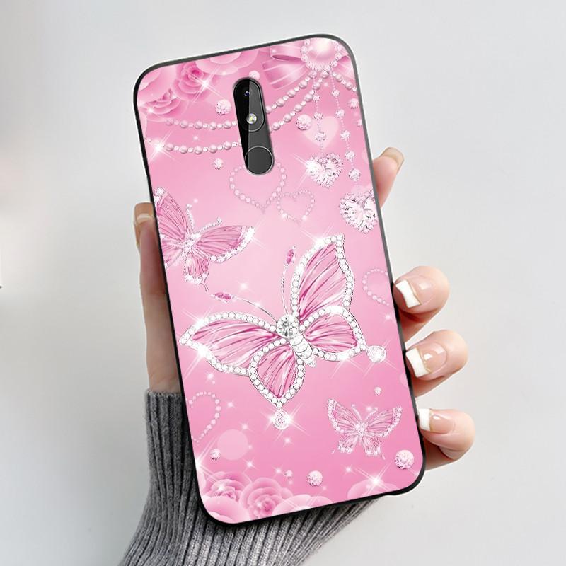 Printing Pattern Case For Nokia 3.2 / Nokia 3 / Nokia 3.1 Capa Coque Soft Silicone Black Shell Cover Cute Flower Cartoon Casing