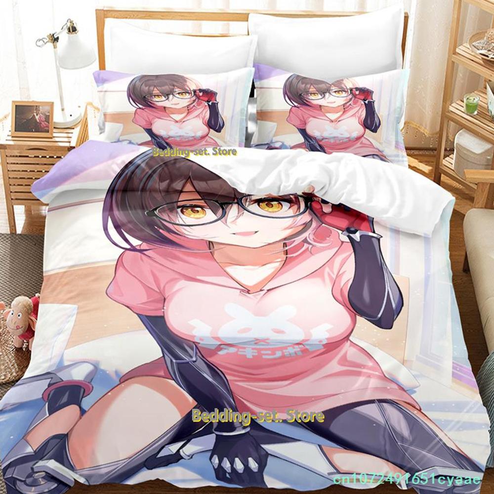 Kawaii Girl Roboco-san Vtuber Постельное белье Single Twin Full Queen King Size Bed Set Adult Kid Bedroom Duvetcover Sets Anime Bed