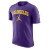 X Коллаборация НБА Los Angeles Lakers Essentials Удобная Мягкая Влагоотводящая Прохладная Футболка с Коротким Рукавом Мужские Топы Фиолетовый HQ1237-504