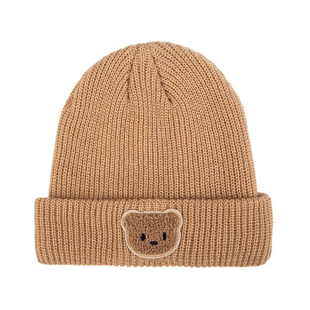 Cute Cartoon Bear Knitted Baby Hat Soft Warm Crochet Infant Toddler Beanie Kids Boys Girls Autumn Winter Pullover Cap