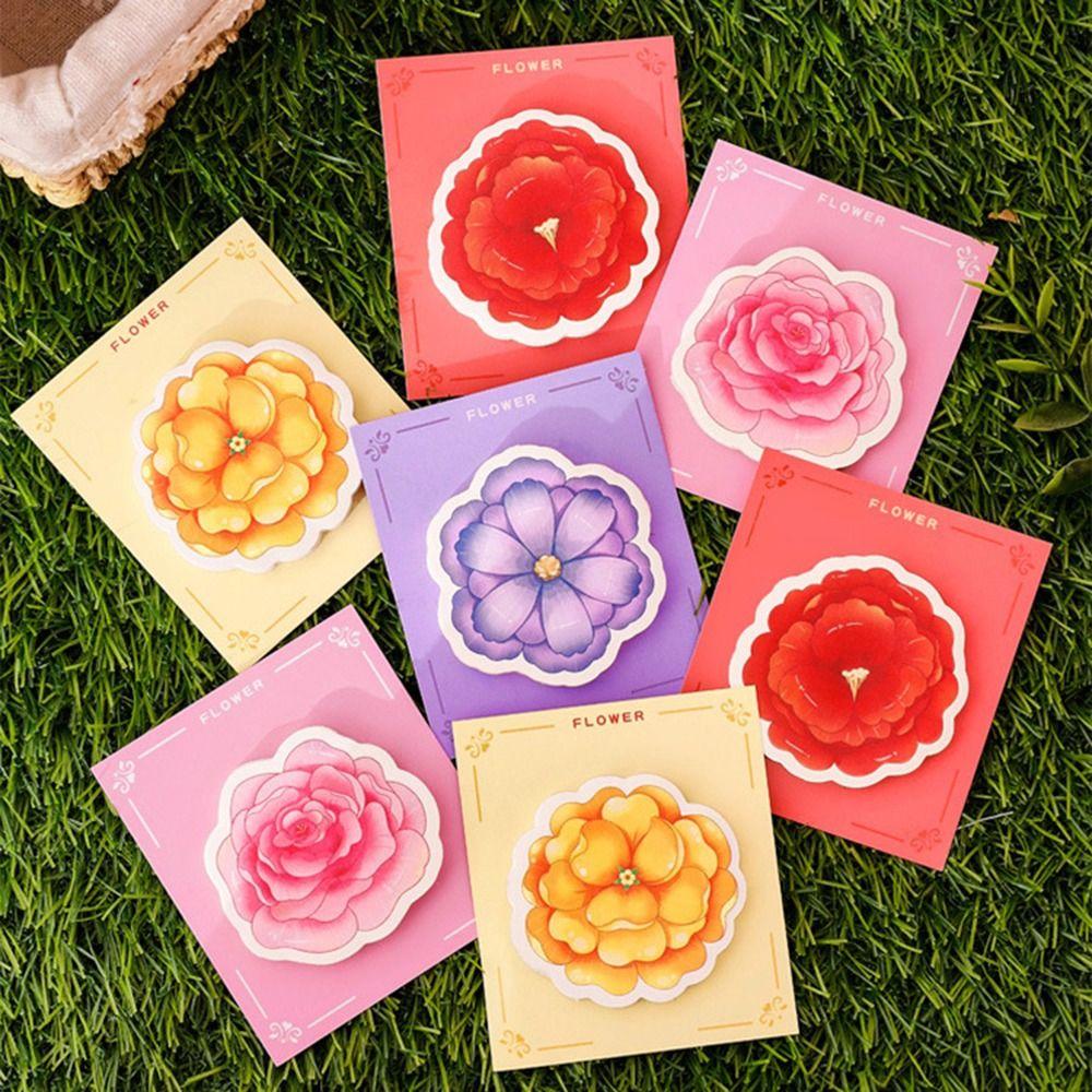 Creative Memo Pad Kawaii Account Decorative Material N Times Note Pad Flower Sticky Notes Girl