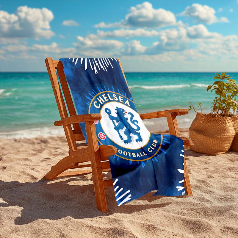 1pc C-Chelsea Beach Towel, Comfortable and Thick, and Swimming/Bath/Picnic/Camping Towel, Suitable for Seaside Beaches