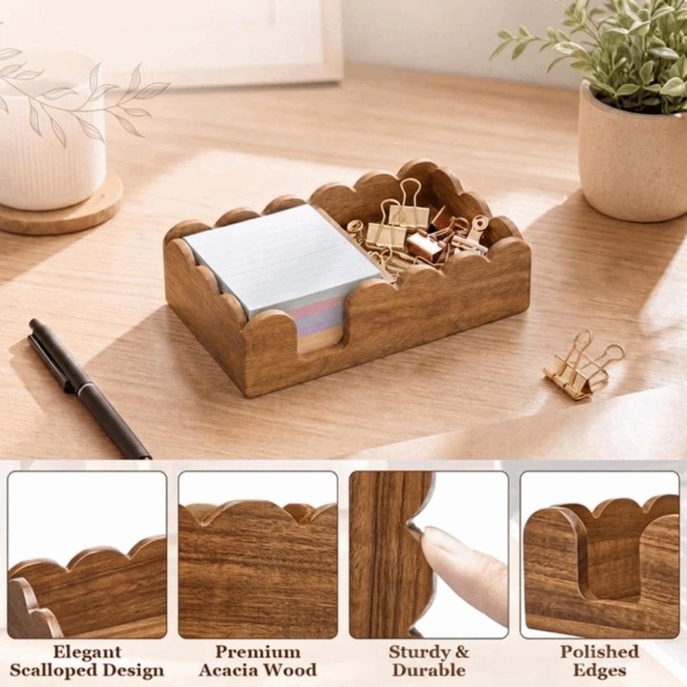 Space Saving Sticky Note Holder Non-slip Memo Pad Dispenser Office Storage Box Desk Work
