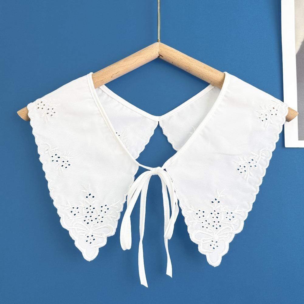 Органза Вышивка Шаль Воротник Кружевная Шаль Съемный Воротник Рубашки Накидка Ложные Накладные Воротники