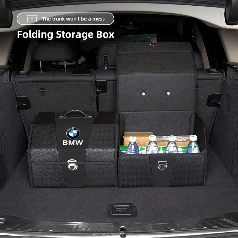 DKHN5 Carbon Fiber Leather Car Storage Box Leather Auto Trunk Organizer Stickers For BMW X1 X2 X3 X5 X4 X6 X7 G30 G20 G32 G11 G12 F40