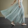 Simple Skirts Summer Casual Solid Color Elastic Waist Loose Lining All Match Women Skirts