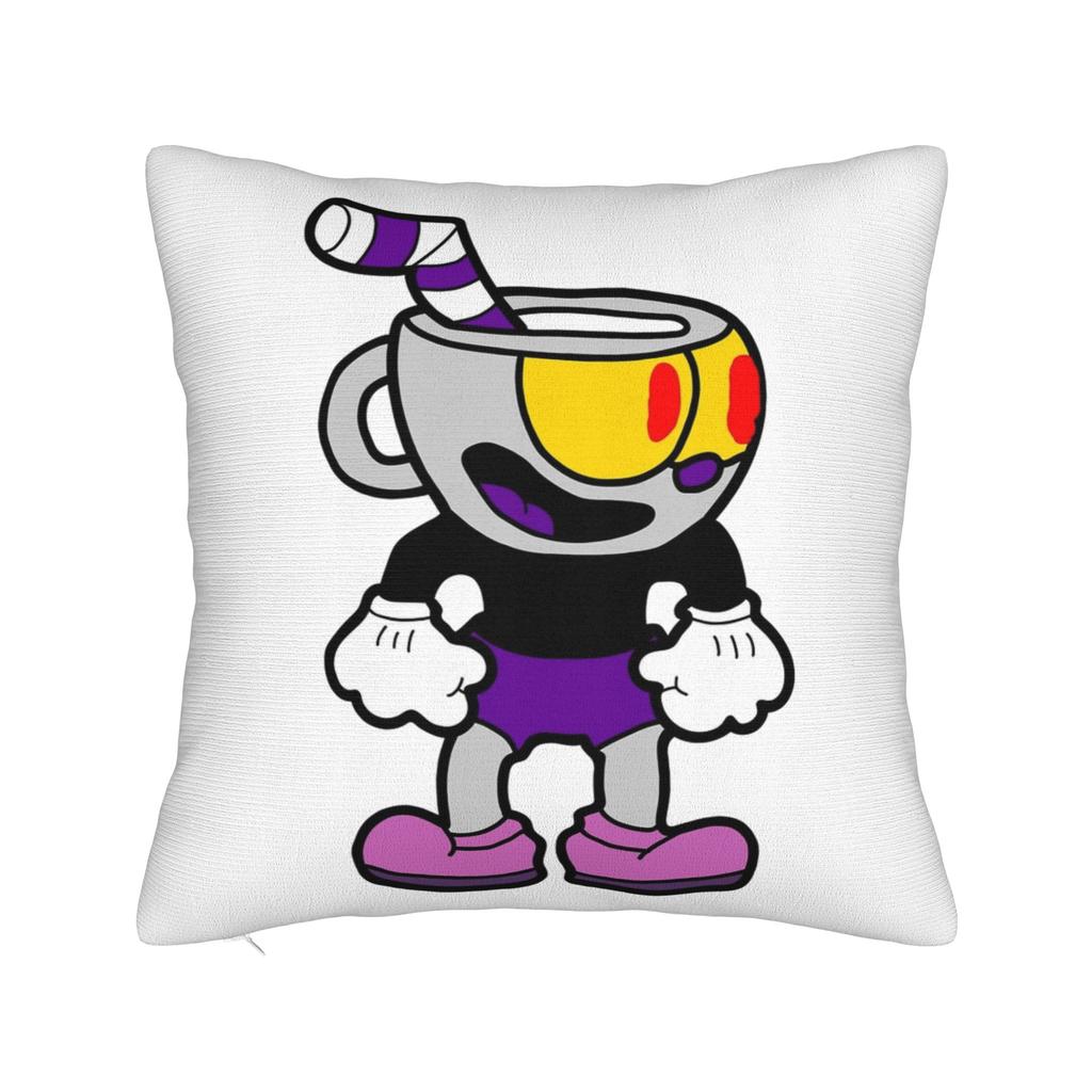 Cupheads And Mugmans Cartoon Pillowcase Doublesided Printing Cushion Cover Decor Throw Pillow Case Cover Sofa Zipper