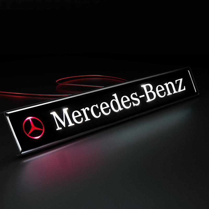Car Decorative Light LED Front Hood Grille Emblem Badge Decor For Mercedes Benz AMG A B C E S CLA GLA GLB GLC GLS W205 W204 W177