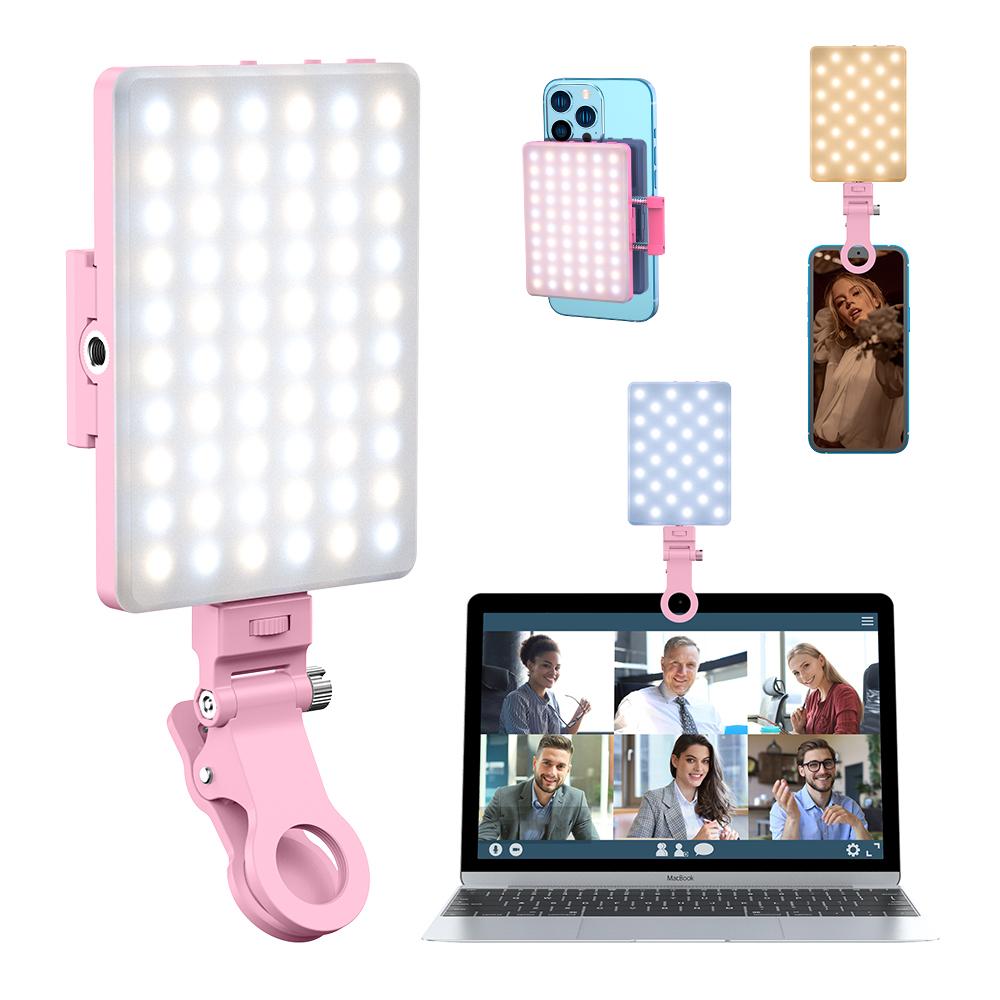 Mobile Fill Light, Video Conference and Live Streaming Pocket Light, Adjustable Brightness Outdoor Selfie Lamp