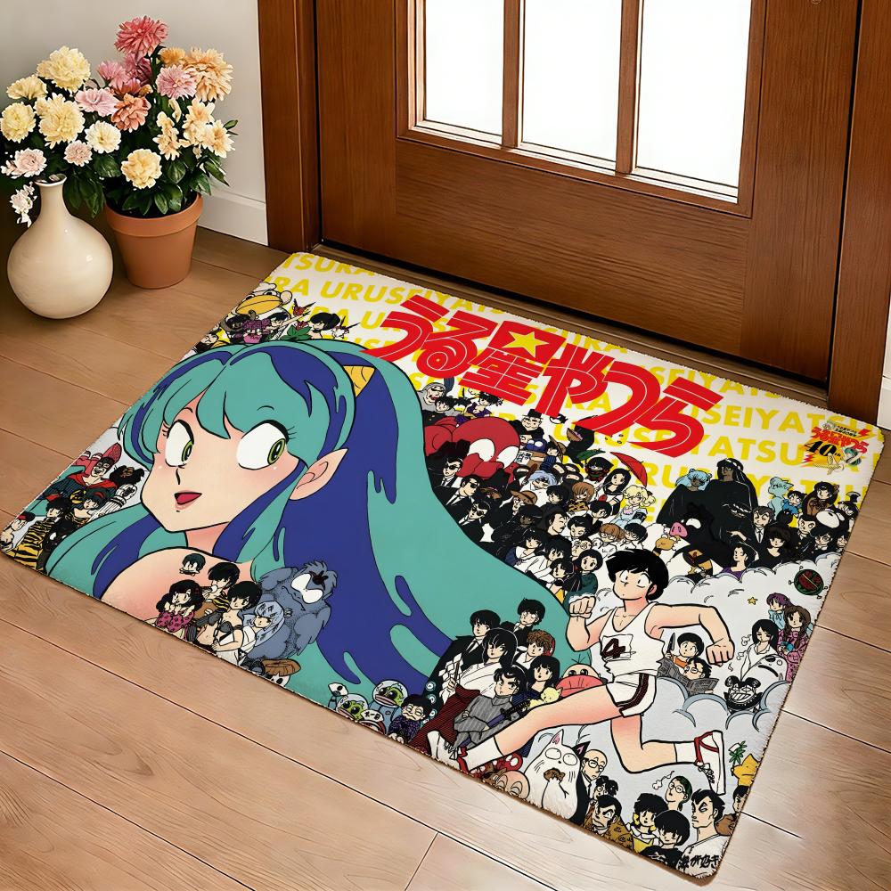 Urusei Yatsura Anime Game Floor Mat Cozy Flannel Soft Thick Non-Slip Mat For Living Room Bedroom Kitchen Decor Rugs