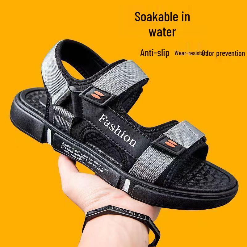 Летние сандалии: Нескользящие, Устойчивые к запаху, Износостойкие Спортивные Пляжные Туфли на липучке