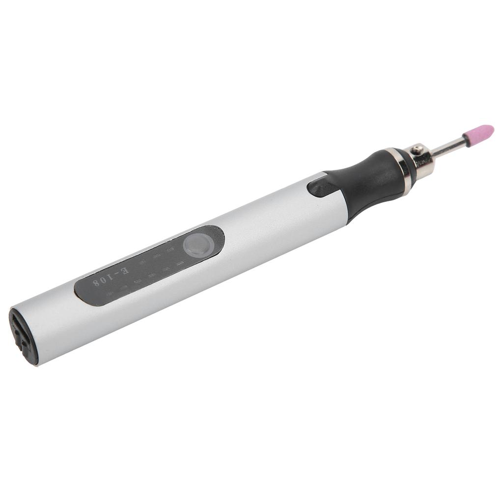 Электрический микрогравер ручка мини DIY виброгравировальный инструмент набор аксессуаров для удаления ногтей серебро
