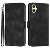 For Samsung Galaxy A06 5G Wallet Case Line Imprinted PU Leather Phone Cover with Strap