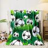 Soccer Balls in Green Grass print blanket soft and cozy perfect for the living room bed sofa or a nap,gift