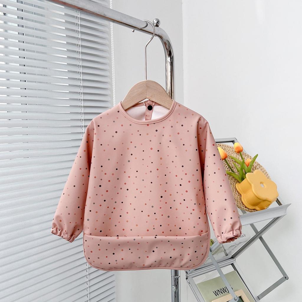 Reversible Waterproof Baby Smock & Bib - Denmark Painting Apron & Food Catcher Coverall