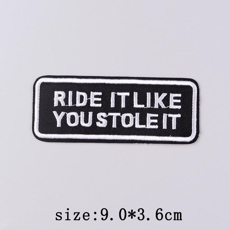 Proverb Patch Iron On Patches For Clothing Slogan Embroidered Patches On Clothes Skull Embroidery Patch Hook Loop Sticker Badges