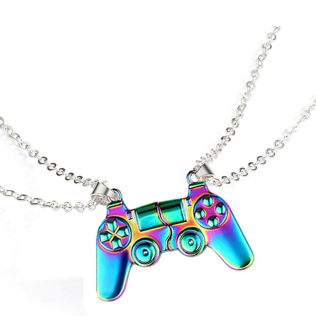 Магнитное ожерелье для пар, ожерелье из металлического сплава с подвеской в ​​виде геймпада, игровая консоль