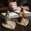 Подставка для розария Девы Марии, Элегантная шкатулка для розария с молитвой «Радуйся, Мария», Религиозный подарок, Католический подарок, Поднос со статуэткой сердца Марии и Иисуса