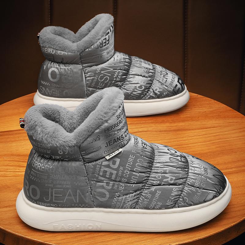 Модные мужские зимние ботинки Зимняя обувь для мужчин Теплые ботильоны Модные универсальные нескользящие толстые плюшевые ботинки для мужчин Хлопковая обувь Популярная