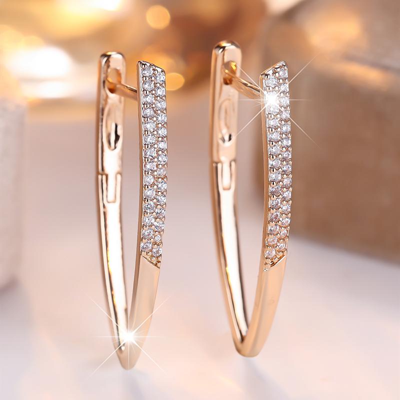 Модные треугольные серьги-подвески в форме V для женщин и девочек с кристаллами и цирконами, ювелирные аксессуары