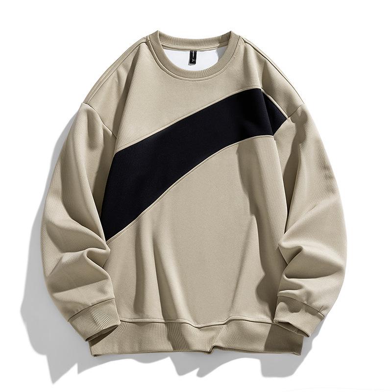 Heavy Loose Men's Sweatshirt New Spring and Autumn Trendy Hatless Round Neck Top for Male Students